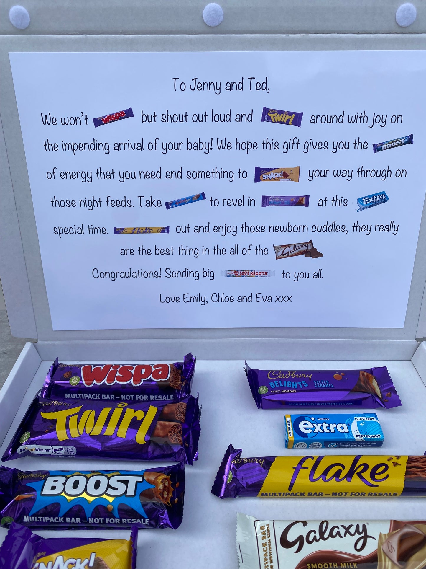 Baby Shower Chocolate Poem Box