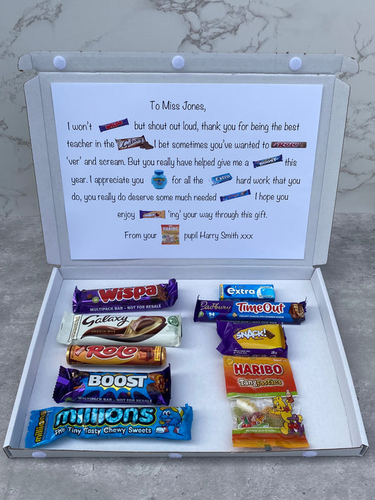 Thank you Teacher Chocolate Poem Box