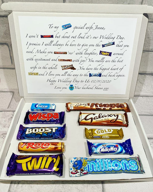 Wedding Day - Chocolate Poem Box Gift for Husband/Wife